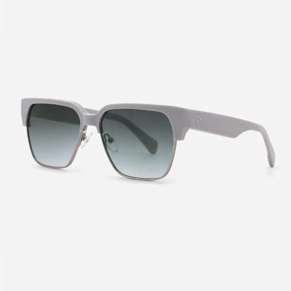 Square Acetate And Metal Combined Unisex Sunglasses 24A8080