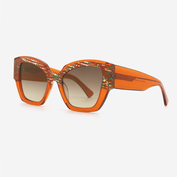 Cat Eye Laminated Acetate Female Sunglasses 24A8083