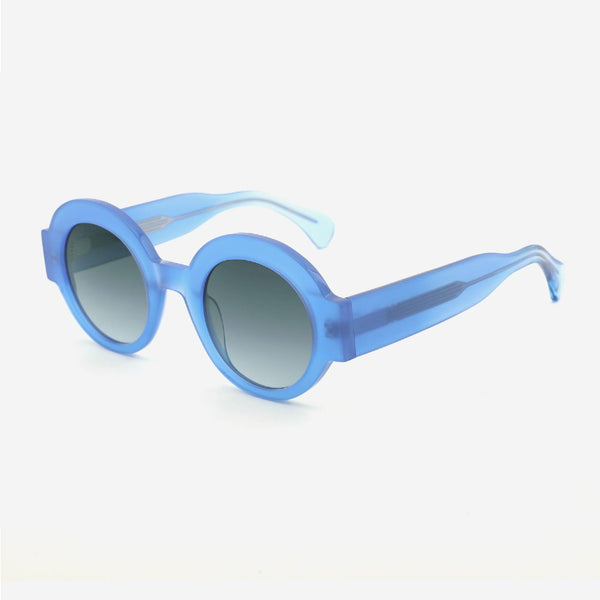 Vintage Round Laminated Acetate Female Sunglasses 24A8097