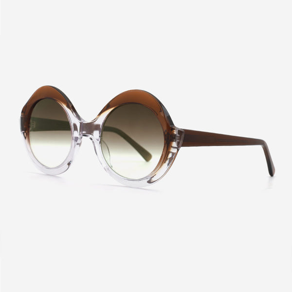 Round Laminated Acetate Female Sunglasses 24A8100