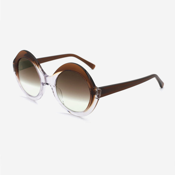 Round Laminated Acetate Female Sunglasses 24A8100