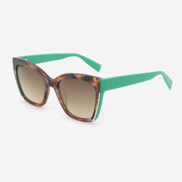 Square Cat Eye Laminated Acetate Female Sunglasses 24A8114