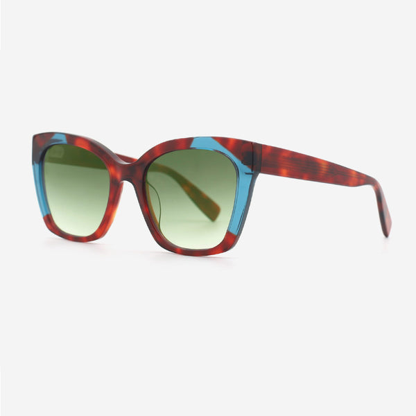 Square Cat Eye Laminated Acetate Female Sunglasses 24A8114