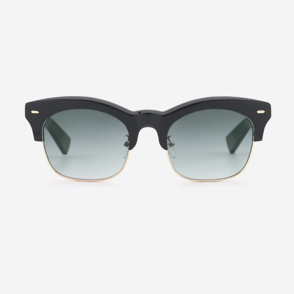 Square Acetate And Metal Combined Unisex Sunglasses 24A8119