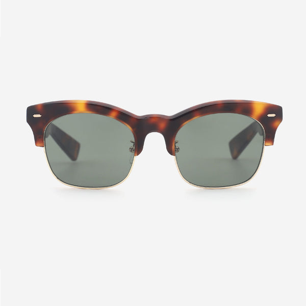 Square Acetate And Metal Combined Unisex Sunglasses 24A8119