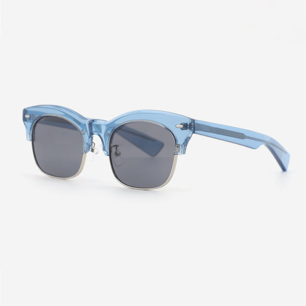 Square Acetate And Metal Combined Unisex Sunglasses 24A8119