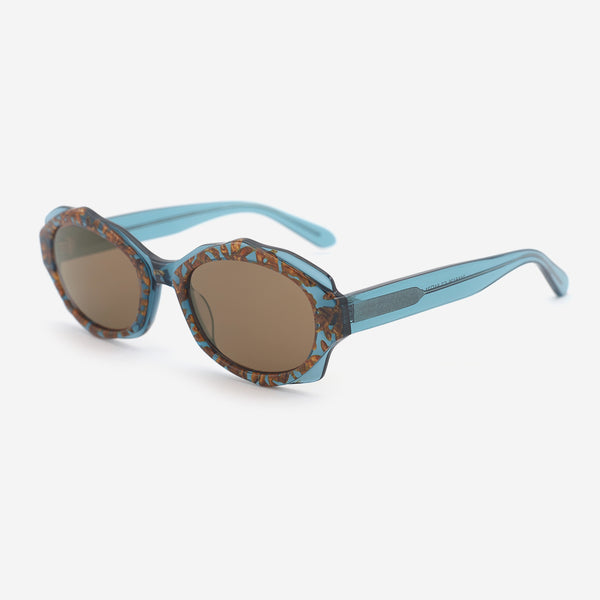 Delicate Polygon Acetate Women's Sunglasses 24A8126