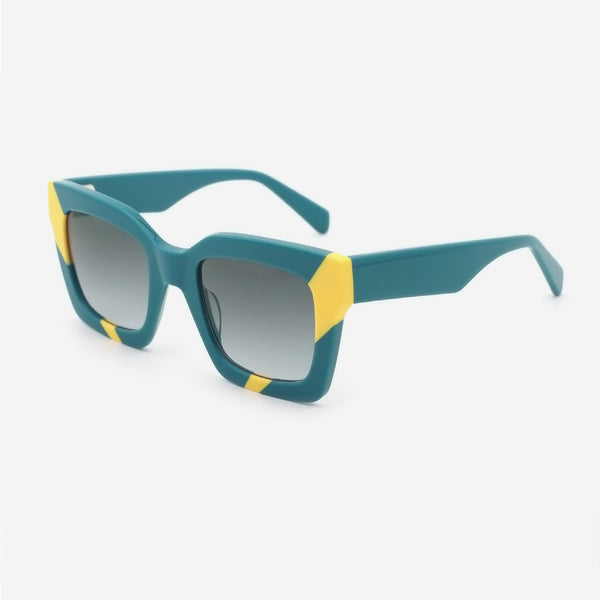 Modern Square Laminated Acetate Female Sunglasses 24A8130