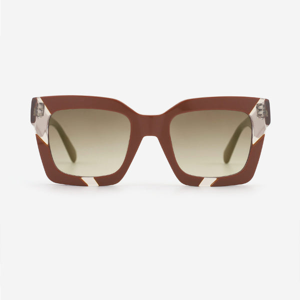 Modern Square Laminated Acetate Female Sunglasses 24A8130