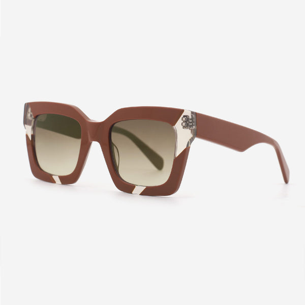 Modern Square Laminated Acetate Female Sunglasses 24A8130