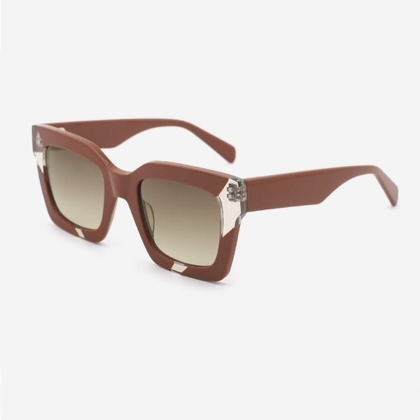 Modern Square Laminated Acetate Female Sunglasses 24A8130