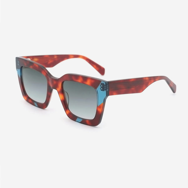 Modern Square Laminated Acetate Female Sunglasses 24A8130