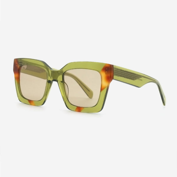 Modern Square Laminated Acetate Female Sunglasses 24A8130