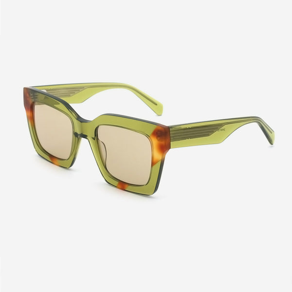 Modern Square Laminated Acetate Female Sunglasses 24A8130