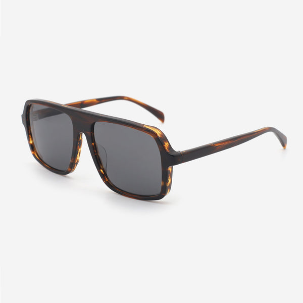 Aviator Flat Top Acetate Unisex Sunglasses 24A8135