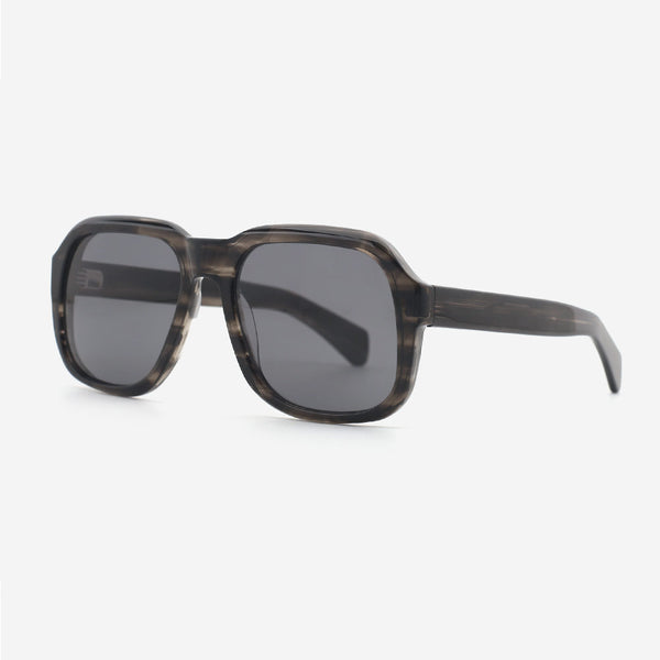 Square Oversize Bevel Acetate Unisex Sunglasses 24A8136