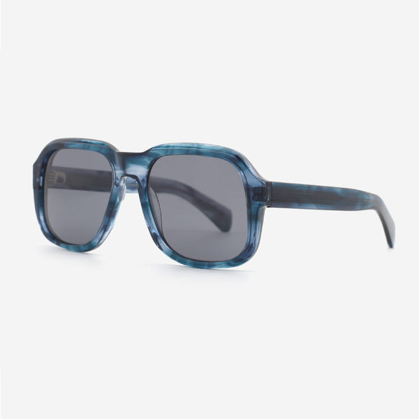 Square Oversize Bevel Acetate Unisex Sunglasses 24A8136