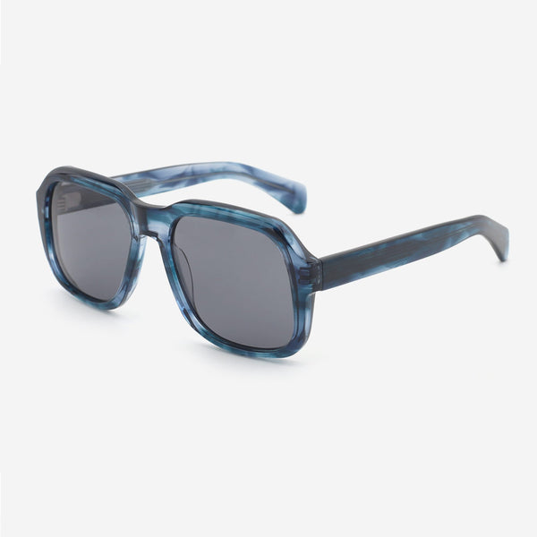 Square Oversize Bevel Acetate Unisex Sunglasses 24A8136