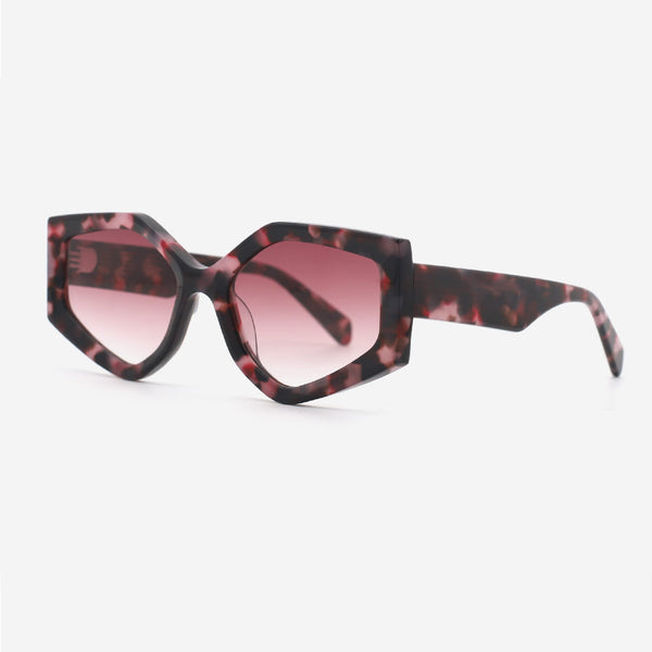 Geometric Cat Eye Acetate Women's Sunglasses 24A8145