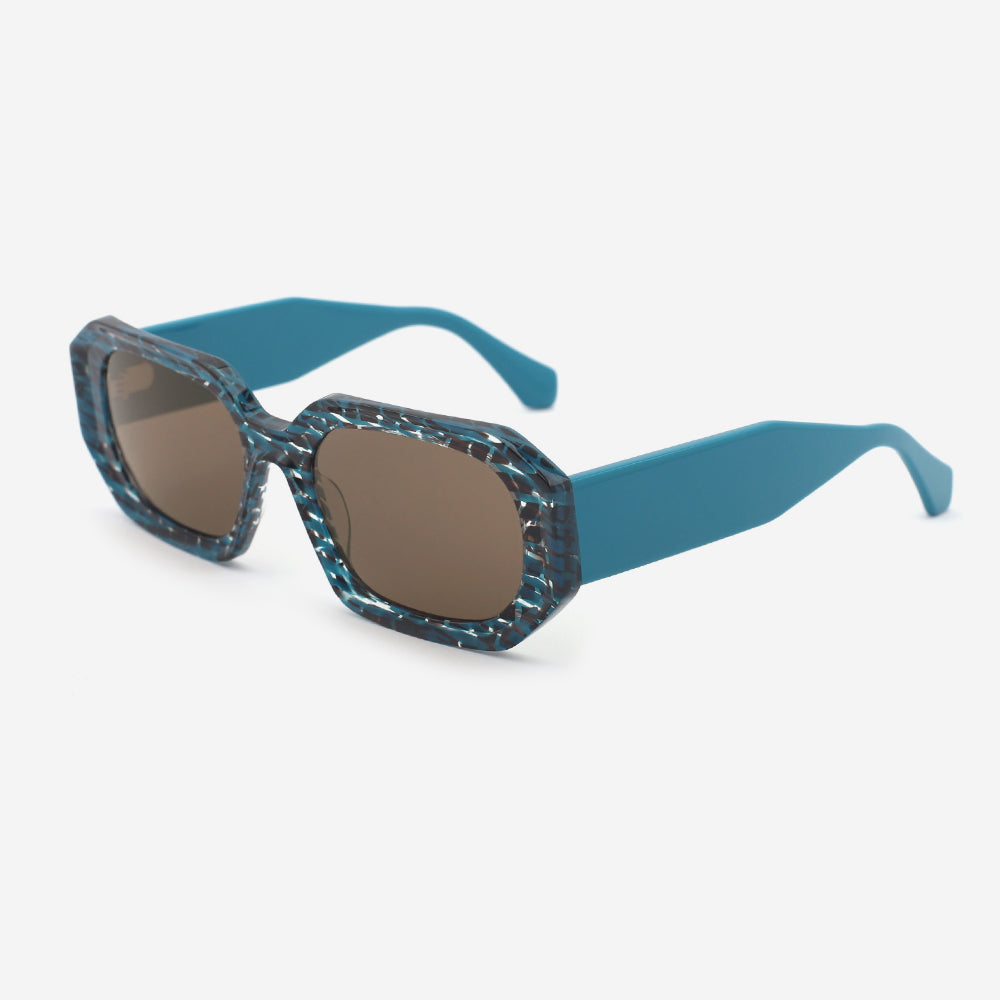 Trendy Rectangle Acetate Unisex Sunglasses 24A8152