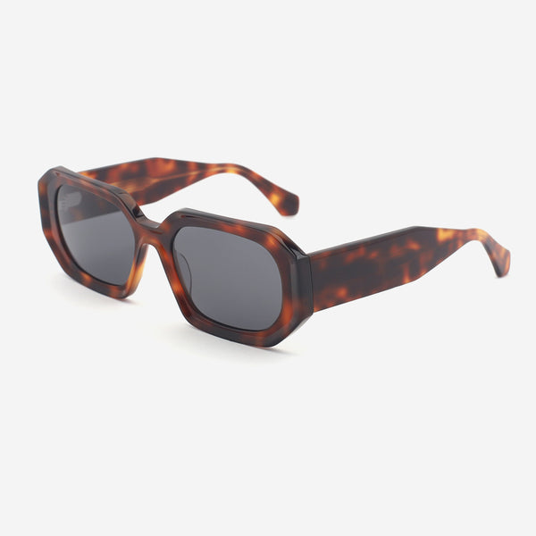 Trendy Rectangle Acetate Unisex Sunglasses 24A8152