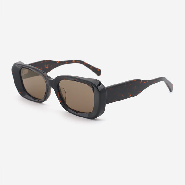 Rectangle Thick Acetate Unisex Sunglasses 24A8163