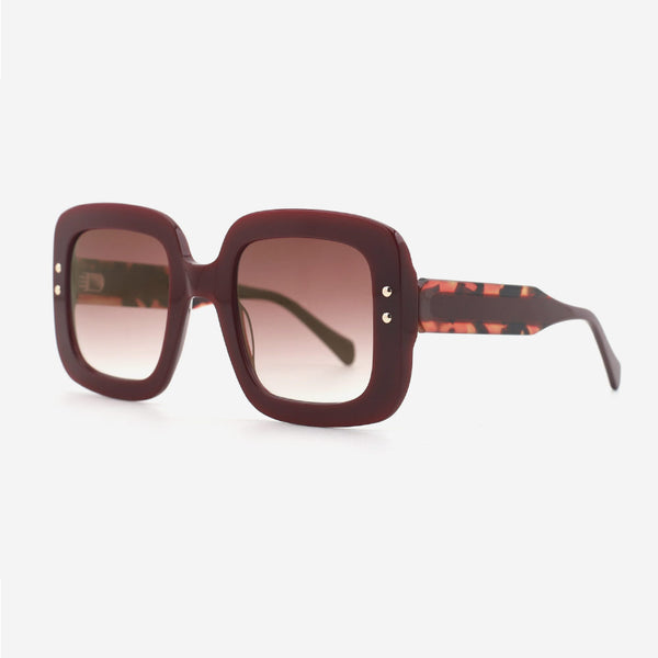 Square Oversize Laminated Acetate Unisex Sunglasses 24A8164