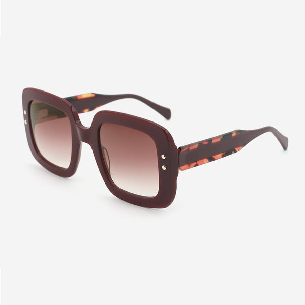 Square Oversize Laminated Acetate Unisex Sunglasses 24A8164