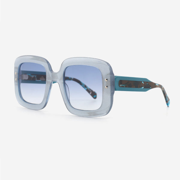 Square Oversize Laminated Acetate Unisex Sunglasses 24A8164