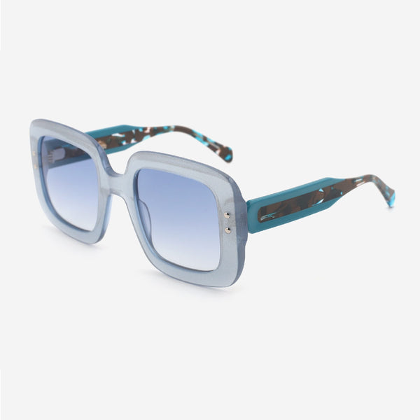 Square Oversize Laminated Acetate Unisex Sunglasses 24A8164