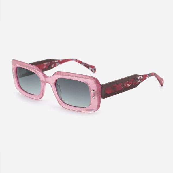 Rectangle Laminated Acetate Unisex Sunglasses 24A8165