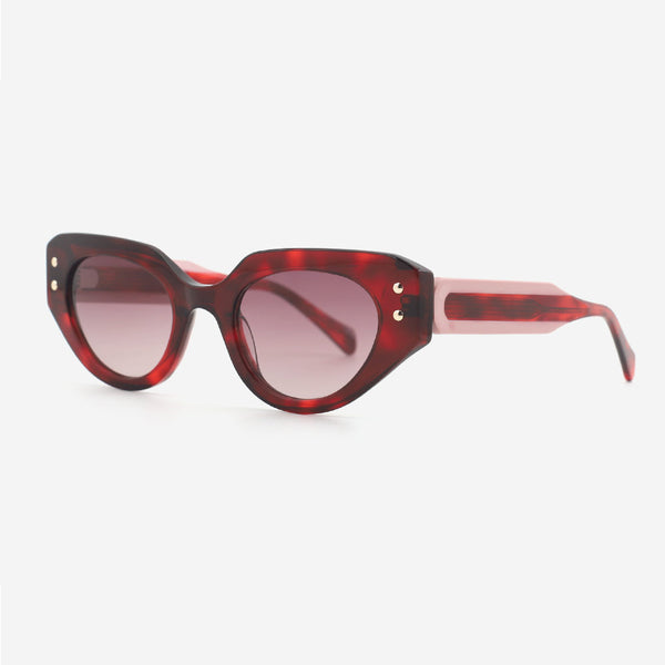 Cat Eye Laminated Acetate Female Sunglasses 24A8166