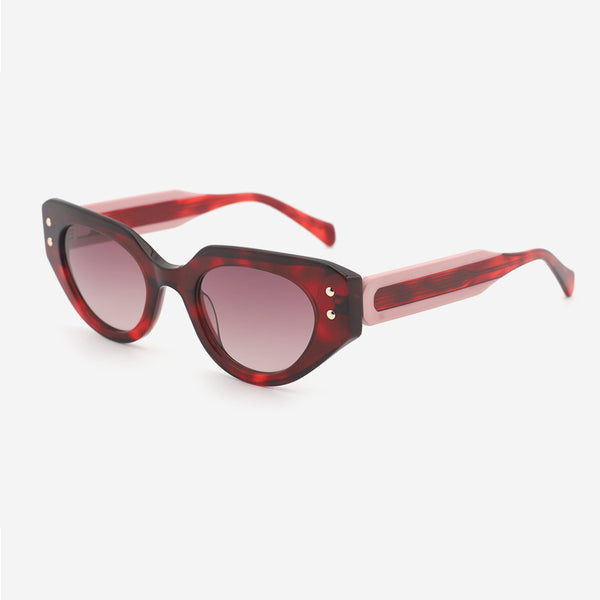 Cat Eye Laminated Acetate Female Sunglasses 24A8166