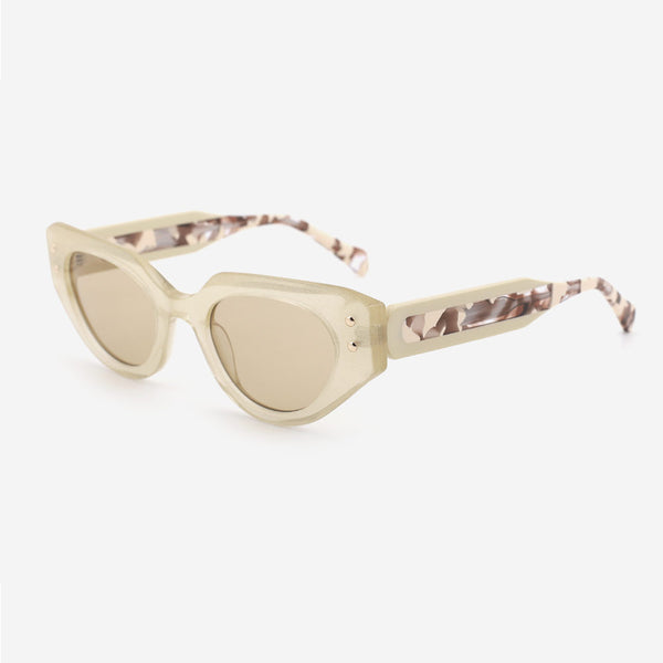 Cat Eye Laminated Acetate Female Sunglasses 24A8166