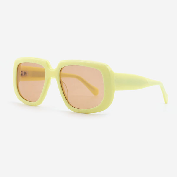 Retro Square Acetate Unisex Sunglasses 24A8170