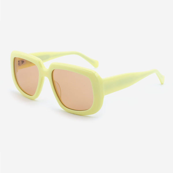 Retro Square Acetate Unisex Sunglasses 24A8170