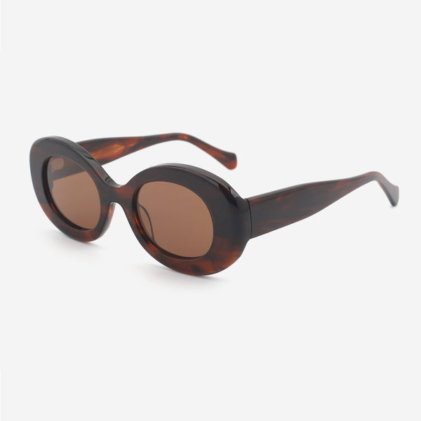 Retro Oval Acetate Women's Sunglasses 24A8182