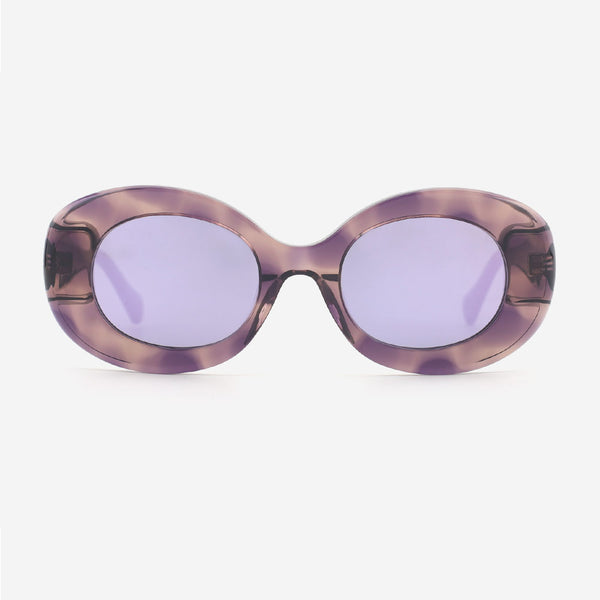 Retro Oval Acetate Women's Sunglasses 24A8182