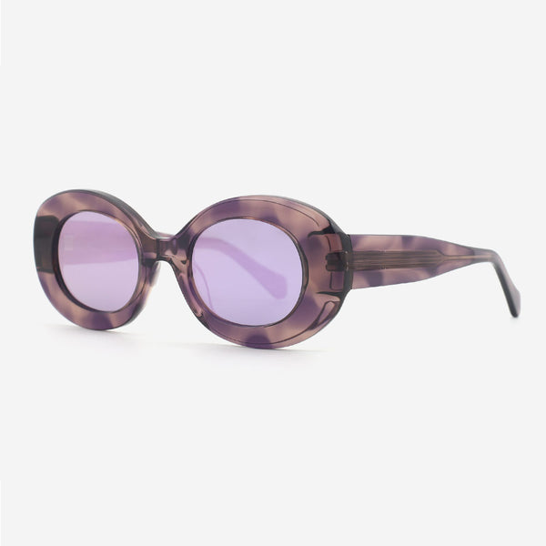 Retro Oval Acetate Women's Sunglasses 24A8182