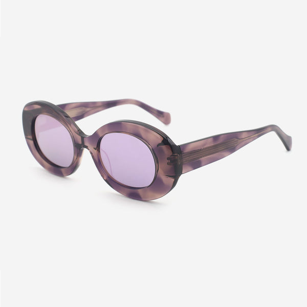 Retro Oval Acetate Women's Sunglasses 24A8182