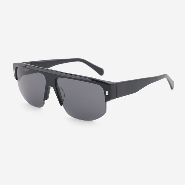 Aviator Acetate And Metal Combined Unisex Sunglasses 24A8191