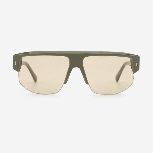 Aviator Acetate And Metal Combined Unisex Sunglasses 24A8191