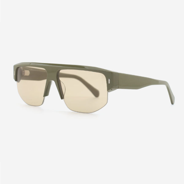 Aviator Acetate And Metal Combined Unisex Sunglasses 24A8191