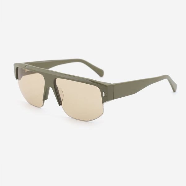 Aviator Acetate And Metal Combined Unisex Sunglasses 24A8191