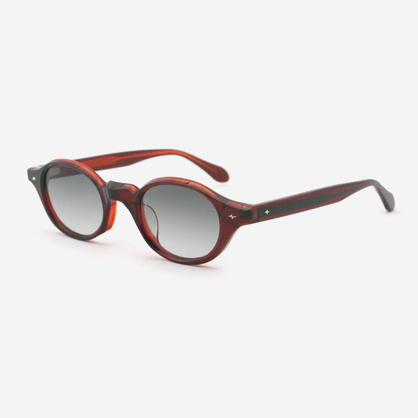 Retro Oval Acetate Unisex Sunglasses 24A8278