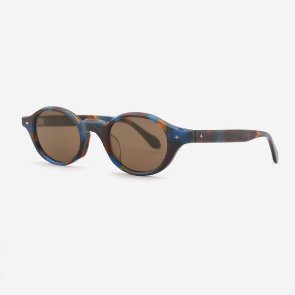 Retro Oval Acetate Unisex Sunglasses 24A8278