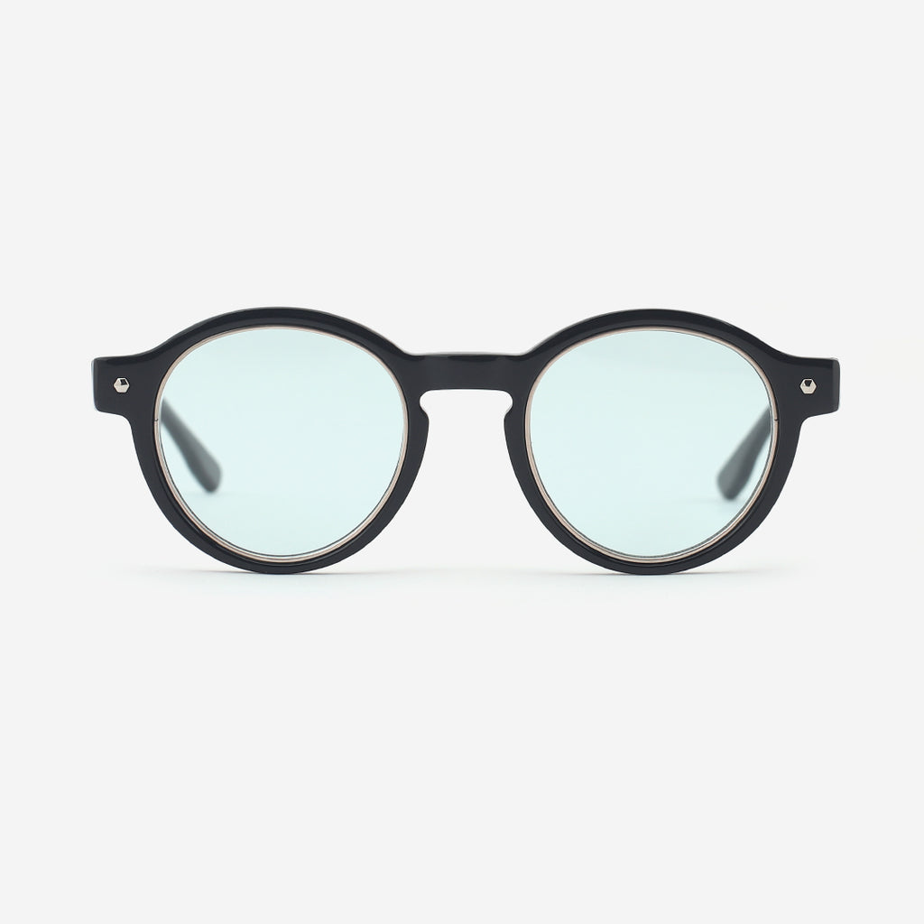 Round Acetate And Metal Combined Female Sunglasses 24A8285