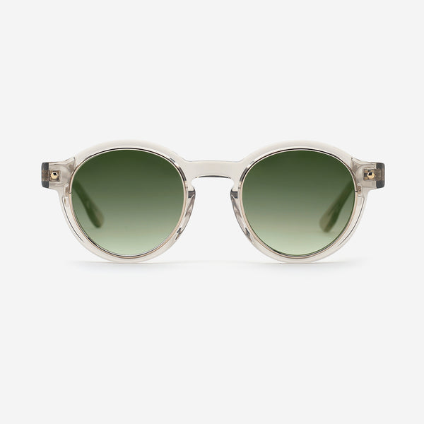 Round Acetate And Metal Combined Female Sunglasses 24A8285