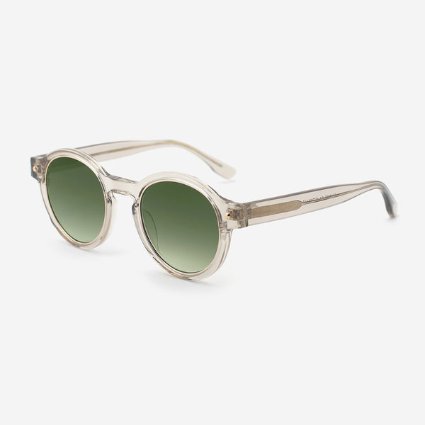 Round Acetate And Metal Combined Female Sunglasses 24A8285