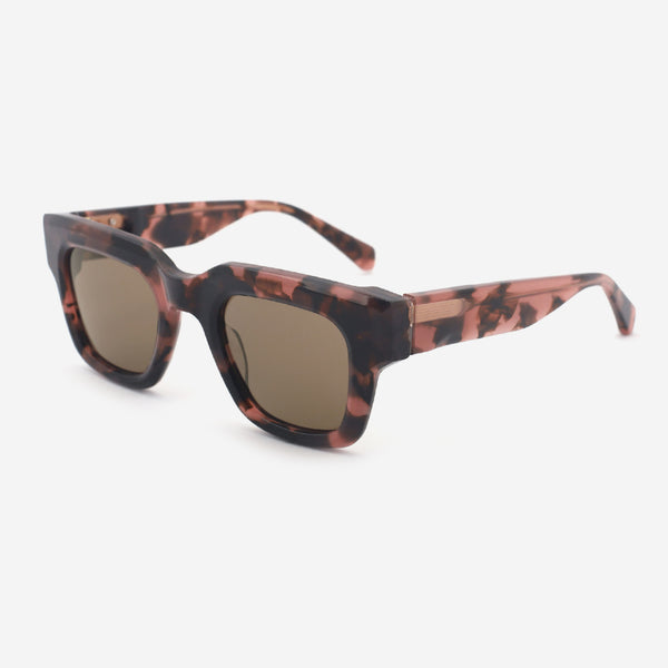 Retro Square Thick Acetate Unisex Sunglasses 24A8300